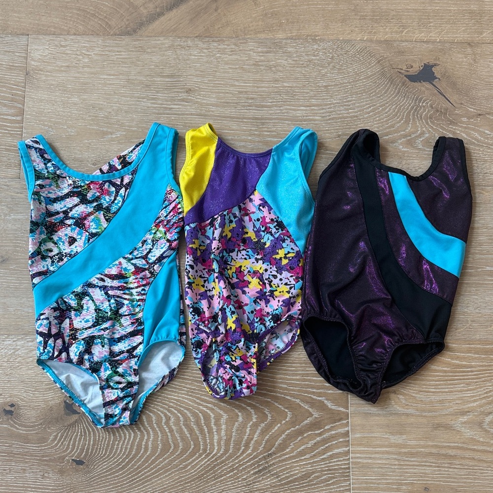 Danskin and Moret Kids Leotards lot of 3! Size 4/5